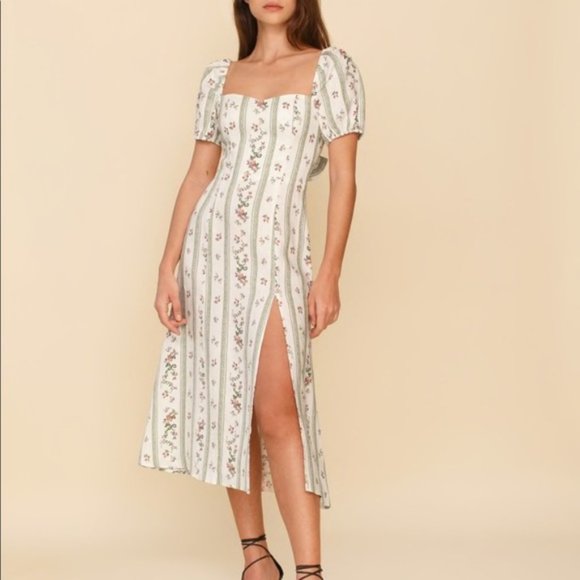 Reformation Denver Linen Dress in Heath *NEW* - Picture 1 of 6